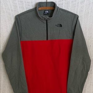 The North Face Boy’s Gray & Red 1/4 Zip Pullover Fleece